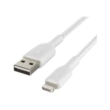 Belkin BoostCharge Pro Braided Lightning naar USB-A kabel - 1 meter - Wit Belkin BoostCharge Pro Braided Lightning naar USB-A kabel - 1 meter - Wit