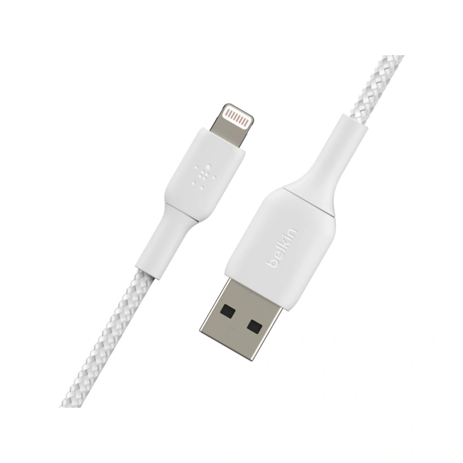 Belkin BoostCharge Pro Braided Lightning naar USB-A kabel - 1 meter - Wit