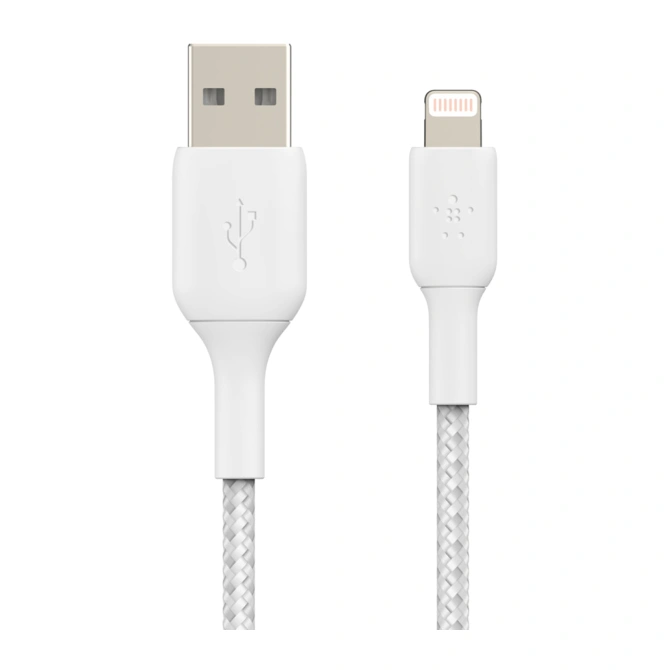 Belkin BoostCharge Pro Braided Lightning naar USB-A kabel - 2 meter - Wit