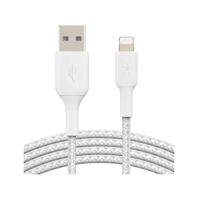 Belkin BoostCharge Pro Braided Lightning naar USB-A kabel - 3 meter - Wit