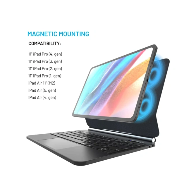 Fixed Typee keyboard case Apple iPad Air 11 inch (2026) M4 / (2025) M3 / (2024) M2 / Air 5 (2022) / Air 4 (2020) / Pro 11 (18/20/21/22) - QWERTY / NL - Zwart