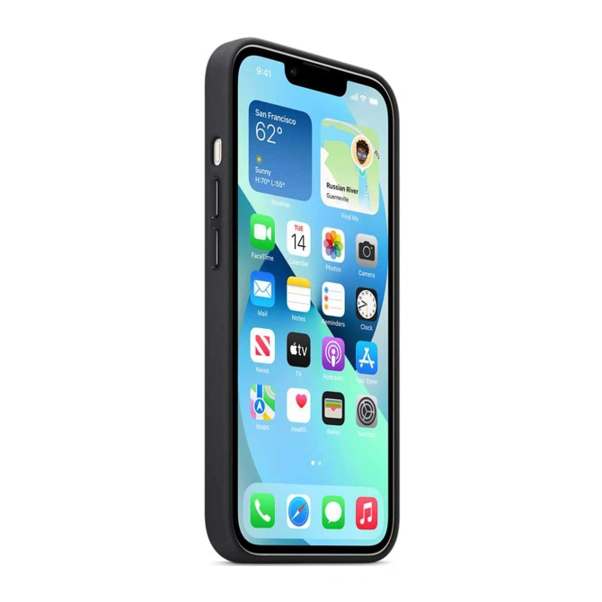 Leather Backcover MagSafe Apple iPhone 13 - Midnight