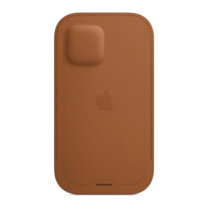 Leather Sleeve MagSafe Apple iPhone 12 (Pro) - Saddle Brown
