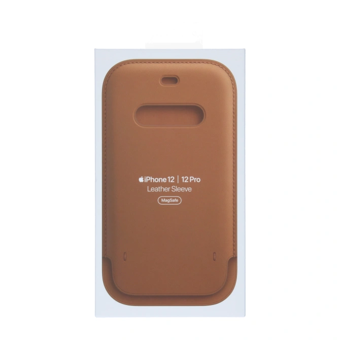 Leather Sleeve MagSafe Apple iPhone 12 (Pro) - Saddle Brown