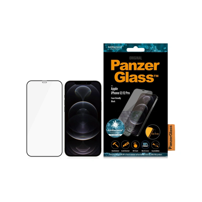 PanzerGlass Anti-Bacterial Case Friendly Screenprotector Apple iPhone 12 (Pro)