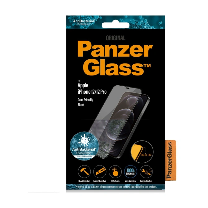 PanzerGlass Anti-Bacterial Case Friendly Screenprotector Apple iPhone 12 (Pro)