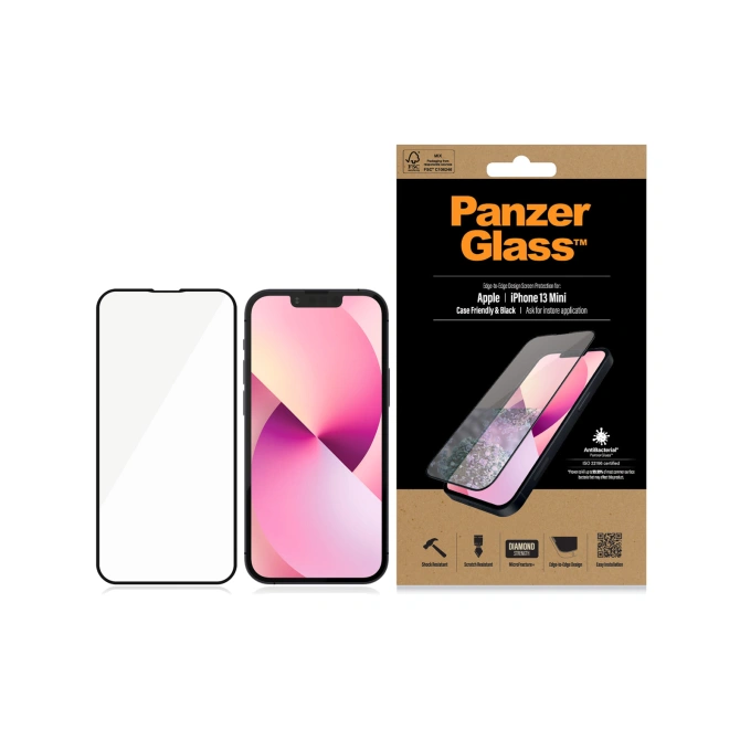 PanzerGlass Anti-Bacterial Case Friendly Screenprotector Apple iPhone 13 Mini