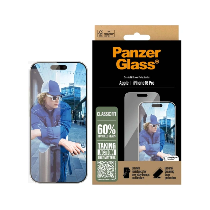 PanzerGlass Anti-Bacterial Screenprotector Apple iPhone 16 Pro