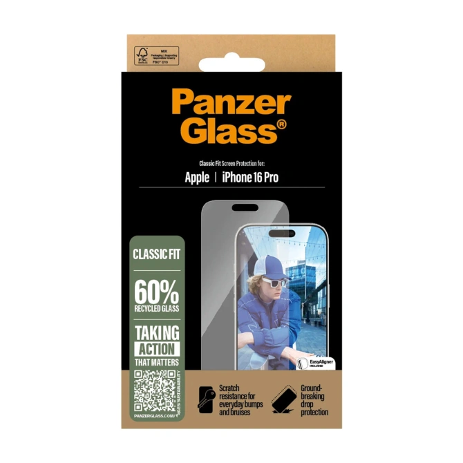 PanzerGlass Anti-Bacterial Screenprotector Apple iPhone 16 Pro