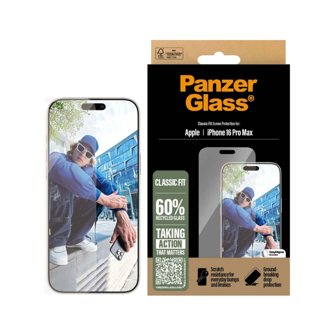 PanzerGlass Anti-Bacterial Screenprotector Apple iPhone 16 Pro Max