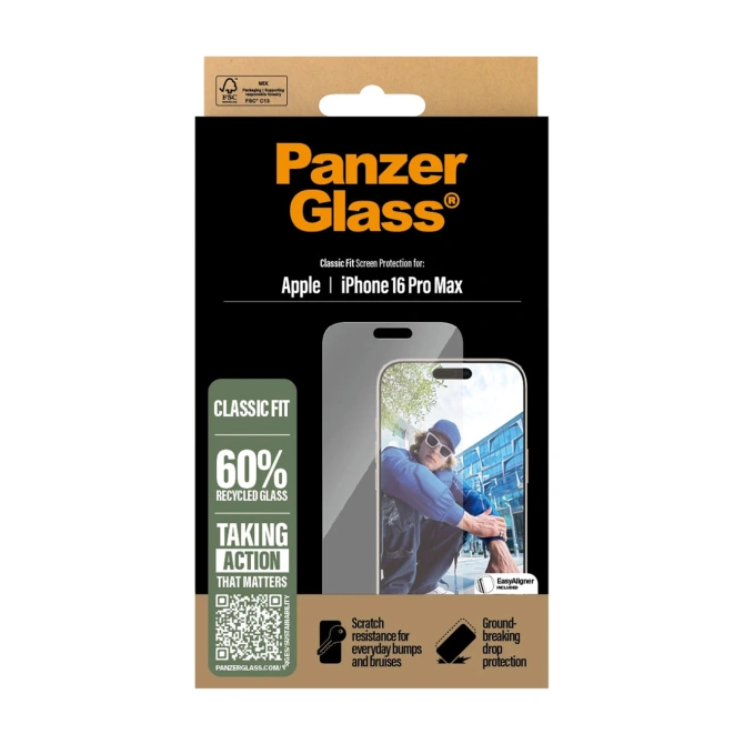 PanzerGlass Anti-Bacterial Screenprotector Apple iPhone 16 Pro Max