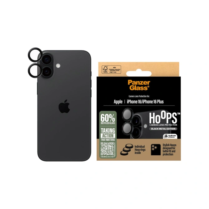 PanzerGlass Camera Protector Hoops Optic Rings Apple iPhone 16 / 16 Plus
