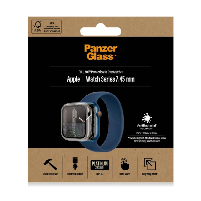 PanzerGlass Full Body Case Apple Watch 7 / 8 / 9 - 45 mm - Transparant
