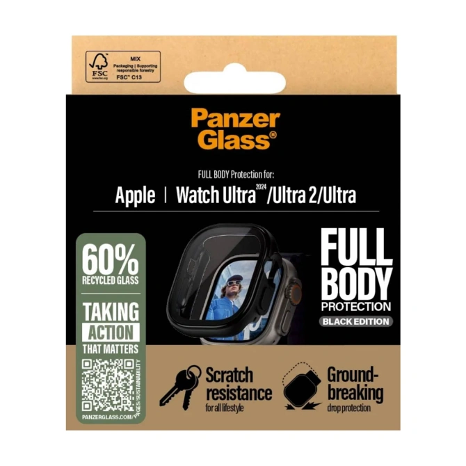PanzerGlass Full Body Case Apple Watch Ultra / Ultra 2 / Ultra 3 - 49 mm - Zwart