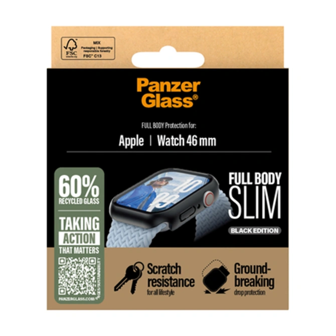 PanzerGlass Full Body Case Slim Apple Watch 10 / 11 - 46 mm - Zwart