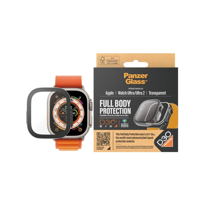 PanzerGlass Full Body Protection D3O® Bio Case Apple Watch Ultra / Ultra 2 / Ultra 3 - 49 mm - Transparant