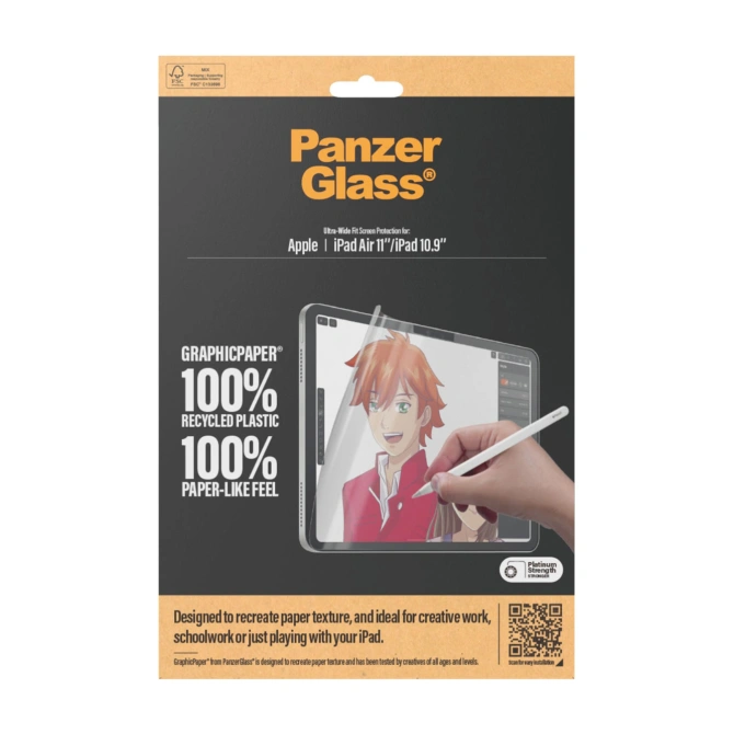 PanzerGlass GraphicPaper Ultra-Wide Fit Screenprotector Apple iPad Air 11 inch (2026) M4 / (2025) M3 / (2024) M2 / iPad 11 (2025) 11 inch A16 / iPad 10 (2022) 10.9 inch