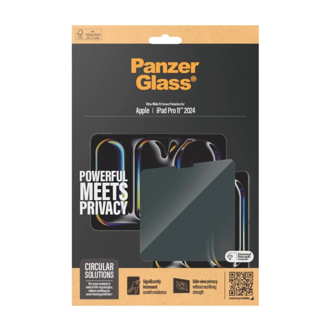 PanzerGlass Privacy Screenprotector Ultra-Wide Fit Apple iPad Pro 11 (2025) M5 / (2024) M4