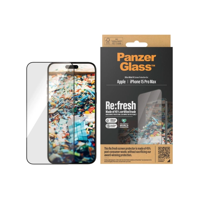 PanzerGlass Ultra-Wide Fit Anti-Bacterial Screenprotector Apple iPhone 15 Pro Max