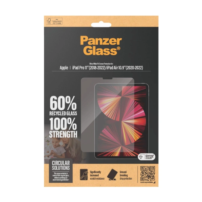 PanzerGlass Ultra Wide Fit Screenprotector Apple iPad Pro 11 (2018/2020/2021/2022) / Air 5 (2022) / Air 4 (2020)