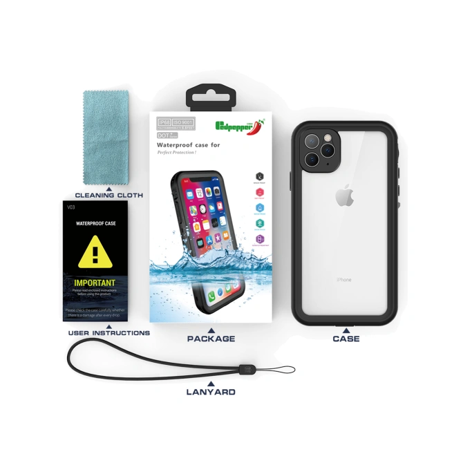 Redpepper Dot Plus Waterproof Backcover Apple iPhone 11 - Zwart