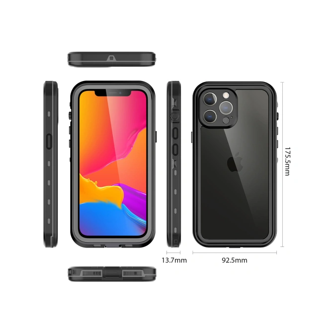 Redpepper Dot Plus Waterproof Backcover Apple iPhone 13 Pro Max - Zwart