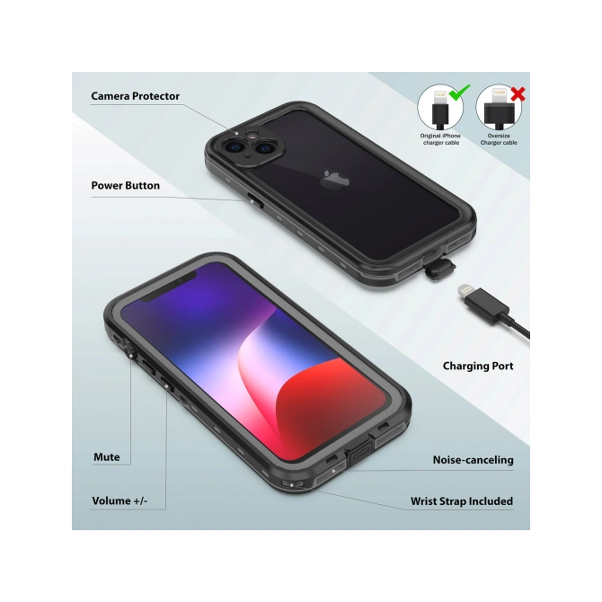 Redpepper Dot Plus Waterproof Backcover Apple iPhone 13 - Zwart
