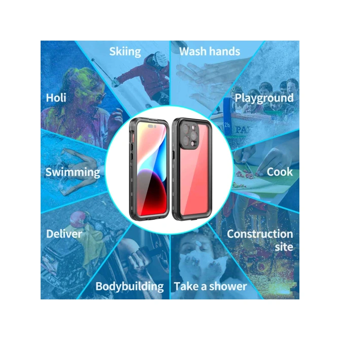 Redpepper Dot Plus Waterproof Backcover Apple iPhone 15 Pro Max - Zwart
