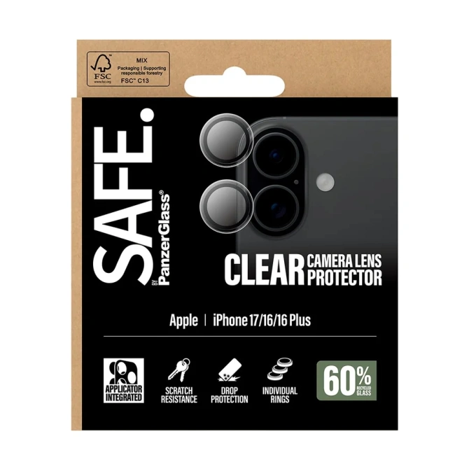 SAFE by PanzerGlass Camera Lens Protector Apple iPhone 17 - Transparant