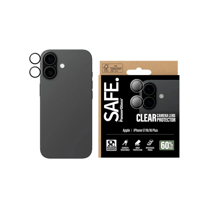 SAFE by PanzerGlass Camera Lens Protector Apple iPhone 17 - Transparant