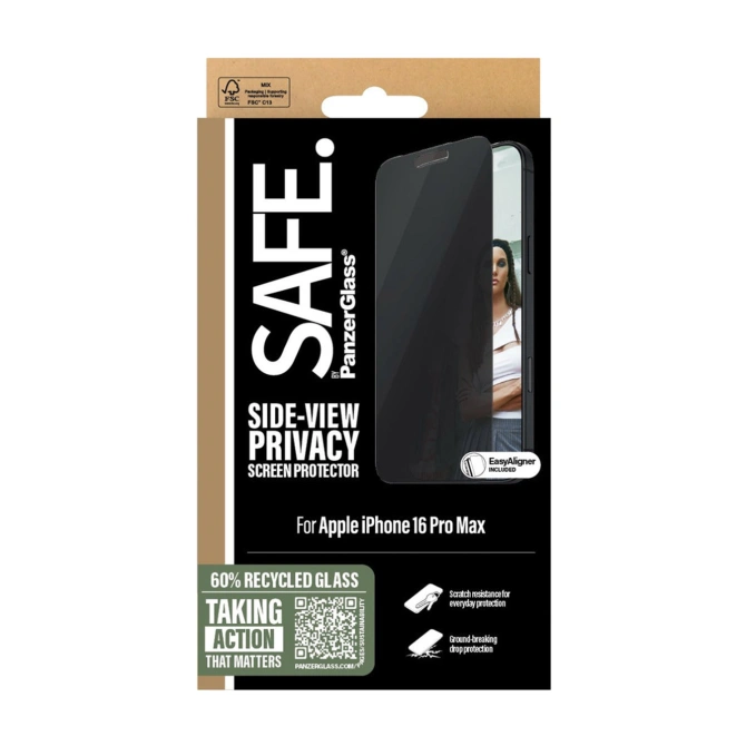 SAFE by PanzerGlass Privacy Screenprotector Ultra Wide Fit met applicator Apple iPhone 16 Pro Max
