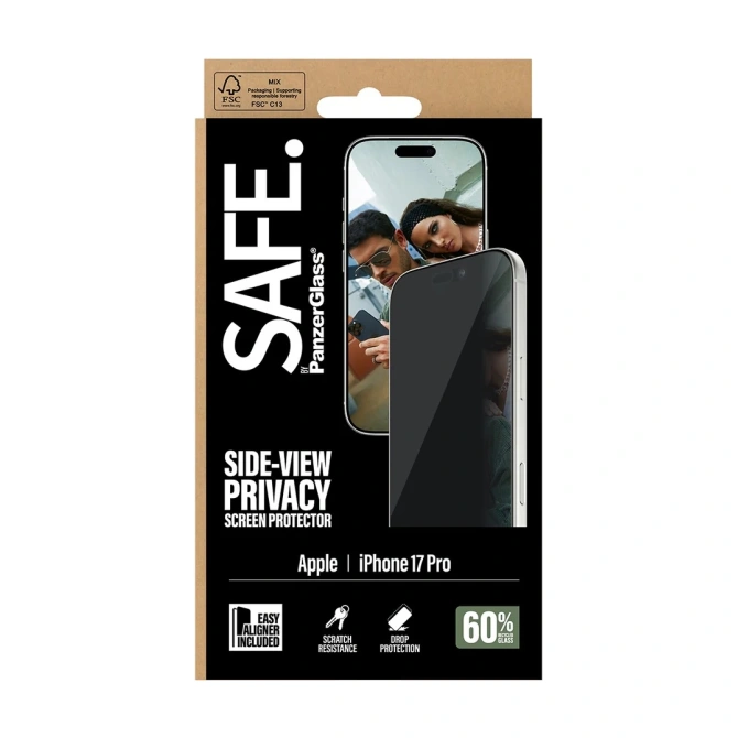 SAFE by PanzerGlass Privacy Screenprotector Ultra Wide Fit met applicator Apple iPhone 17 Pro