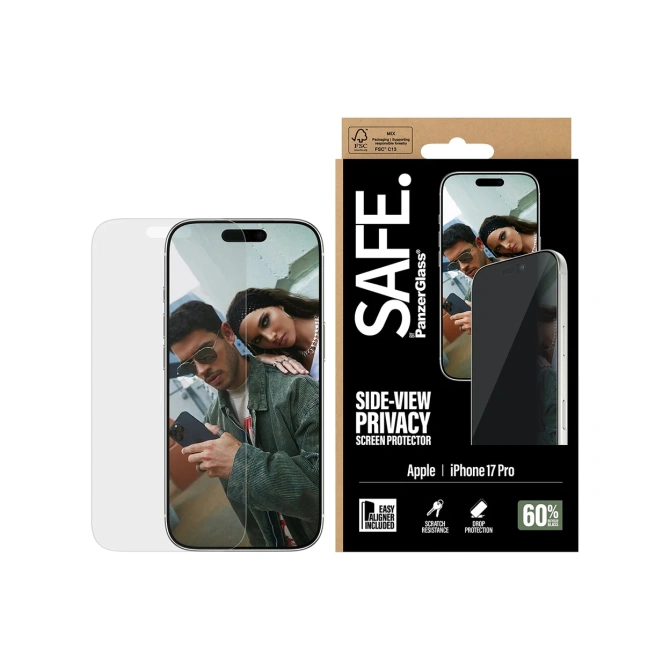 SAFE by PanzerGlass Privacy Screenprotector Ultra Wide Fit met applicator Apple iPhone 17 Pro