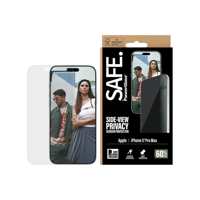 SAFE by PanzerGlass Privacy Screenprotector Ultra Wide Fit met applicator Apple iPhone 17 Pro Max