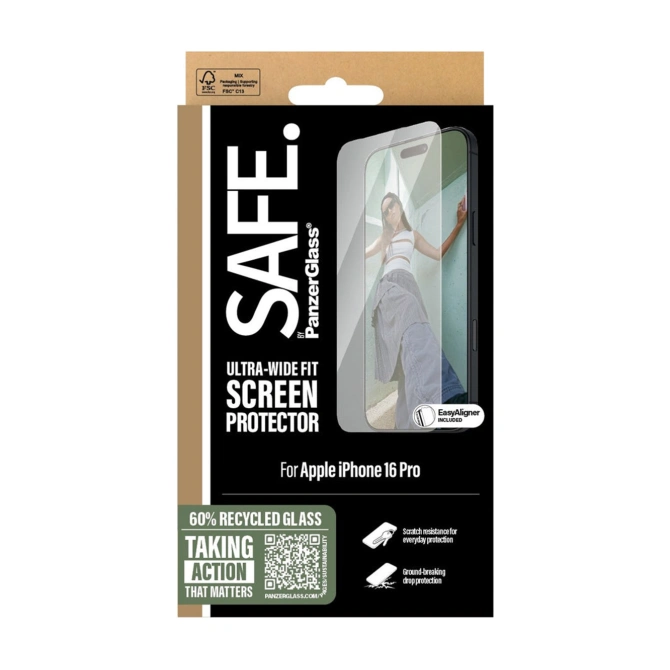 SAFE by PanzerGlass Ultra-Wide Fit Screenprotector Apple iPhone 16 Pro