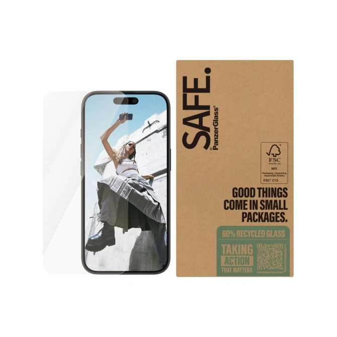 SAFE by PanzerGlass Ultra Wide-Fit Screenprotector in Fabrieksverpakking Apple iPhone 16 / 15