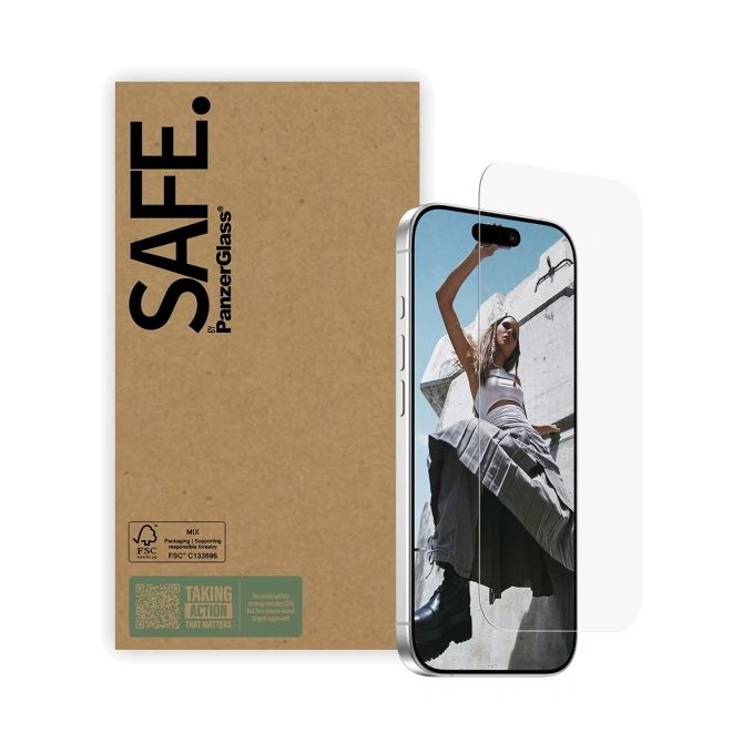 SAFE by PanzerGlass Ultra Wide-Fit Screenprotector in Fabrieksverpakking Apple iPhone 16 / 16 Pro / 17 / 17 Pro