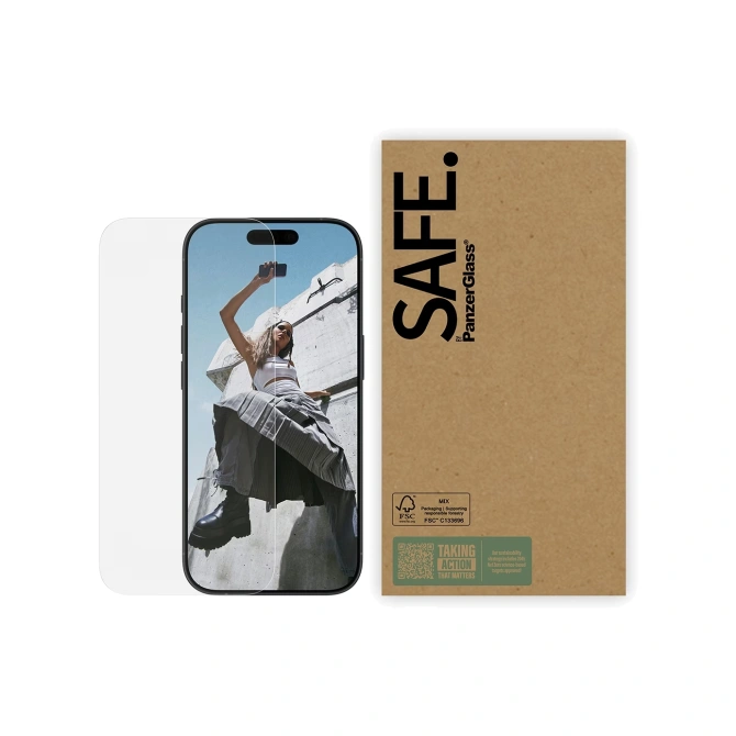 SAFE by PanzerGlass Ultra Wide-Fit Screenprotector in Fabrieksverpakking Apple iPhone 16 / 16 Pro / 17 / 17 Pro