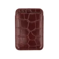 Selencia Croco Pashouder met MagSafe - Burgundy