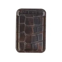 Selencia Croco Pashouder met MagSafe - Choco Brown