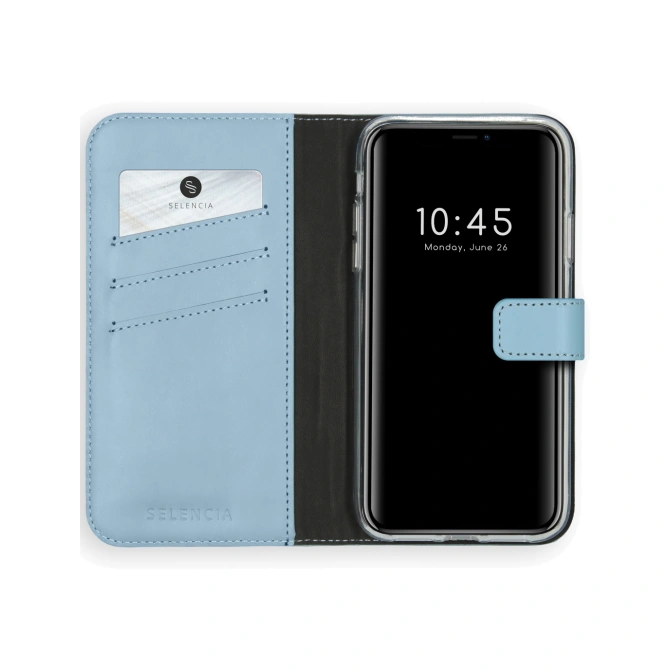 Selencia Echt Leren Bookcase Apple iPhone 11 - Air Blue