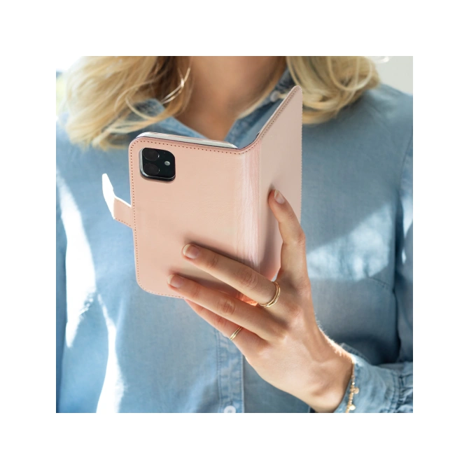 Selencia Echt Leren Bookcase Apple iPhone 11 - Dusty Pink