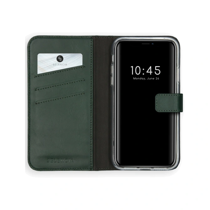 Selencia Echt Leren Bookcase Apple iPhone 11 - Groen