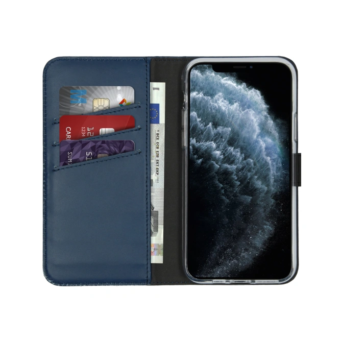Selencia Echt Leren Bookcase Apple iPhone 11 Pro - Blauw
