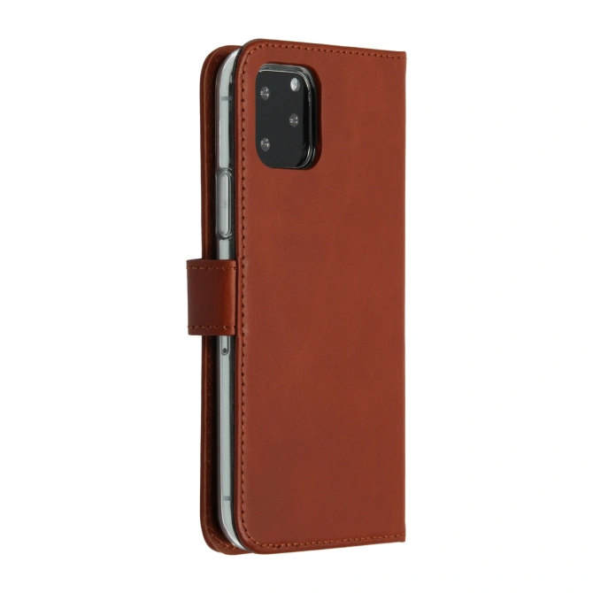Selencia Echt Leren Bookcase Apple iPhone 11 Pro - Lichtbruin