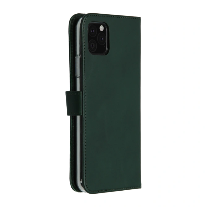 Selencia Echt Leren Bookcase Apple iPhone 11 Pro Max - Groen