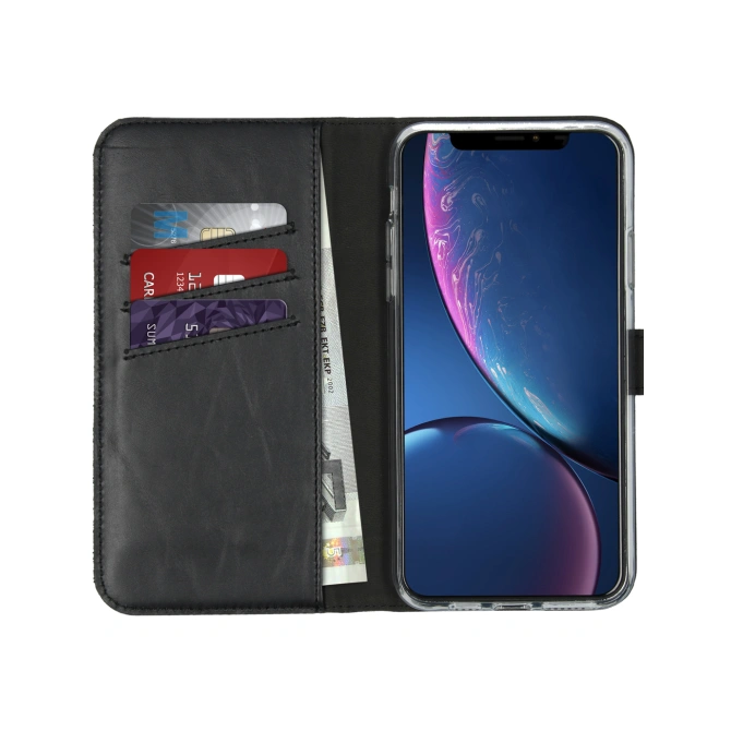 Selencia Echt Leren Bookcase Apple iPhone 11 Pro Max - Zwart