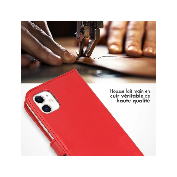 Selencia Echt Leren Bookcase Apple iPhone 11 - Rood