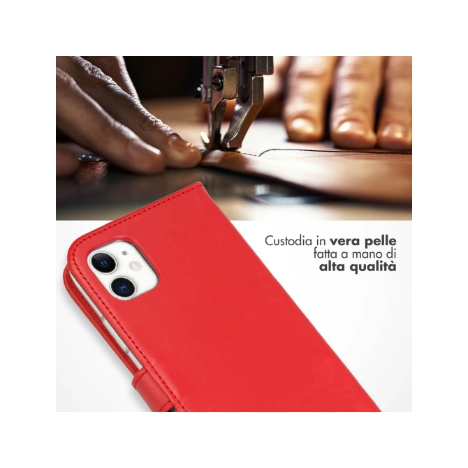 Selencia Echt Leren Bookcase Apple iPhone 11 - Rood