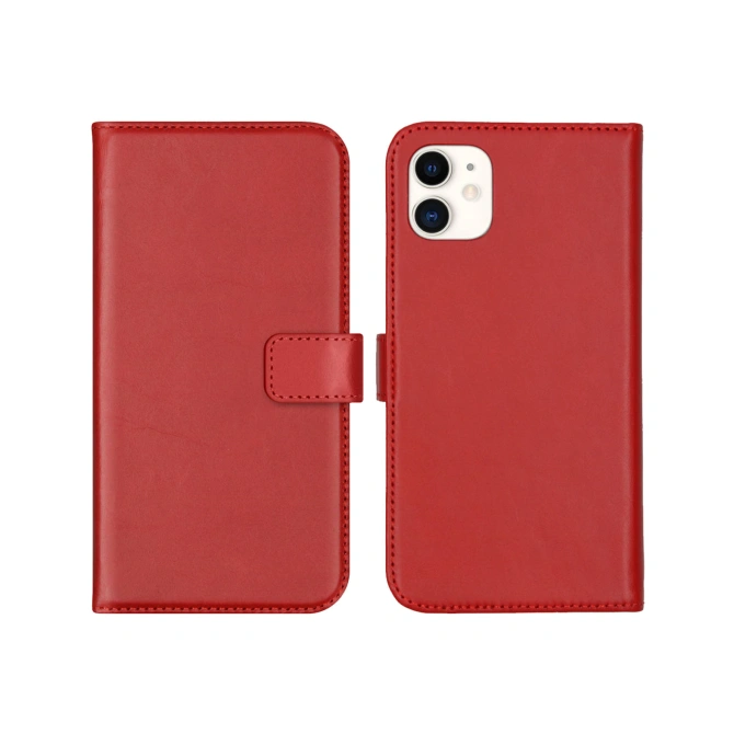 Selencia Echt Leren Bookcase Apple iPhone 11 - Rood